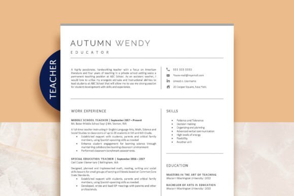 Download Teacher Resume Template - Resume template Collection