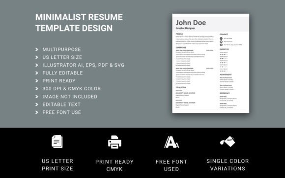Download Modern Minimal Resume / CV Template - Cv template Collection