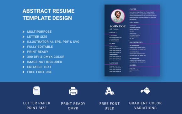 Download Minimal Abstract Resume Template - Resume template Collection