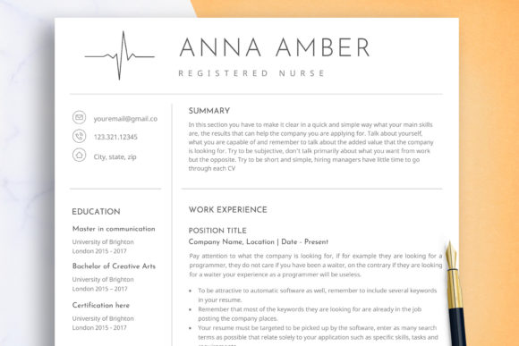 Download Nurse Resume Template Word &amp; Google Docs - Resume template Collection